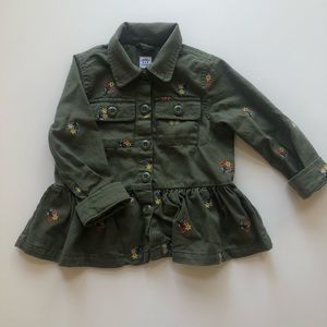 Gap embroidered army jacket for girls 4T